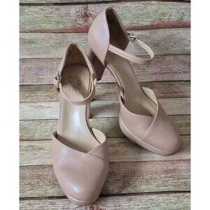 Naturalizer Bandele Nude Taupe Neutral Mary Jane Heels Womens 8.5M Block Heel